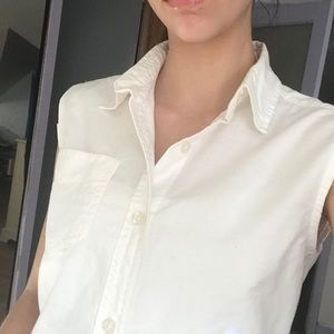 White collared button up top